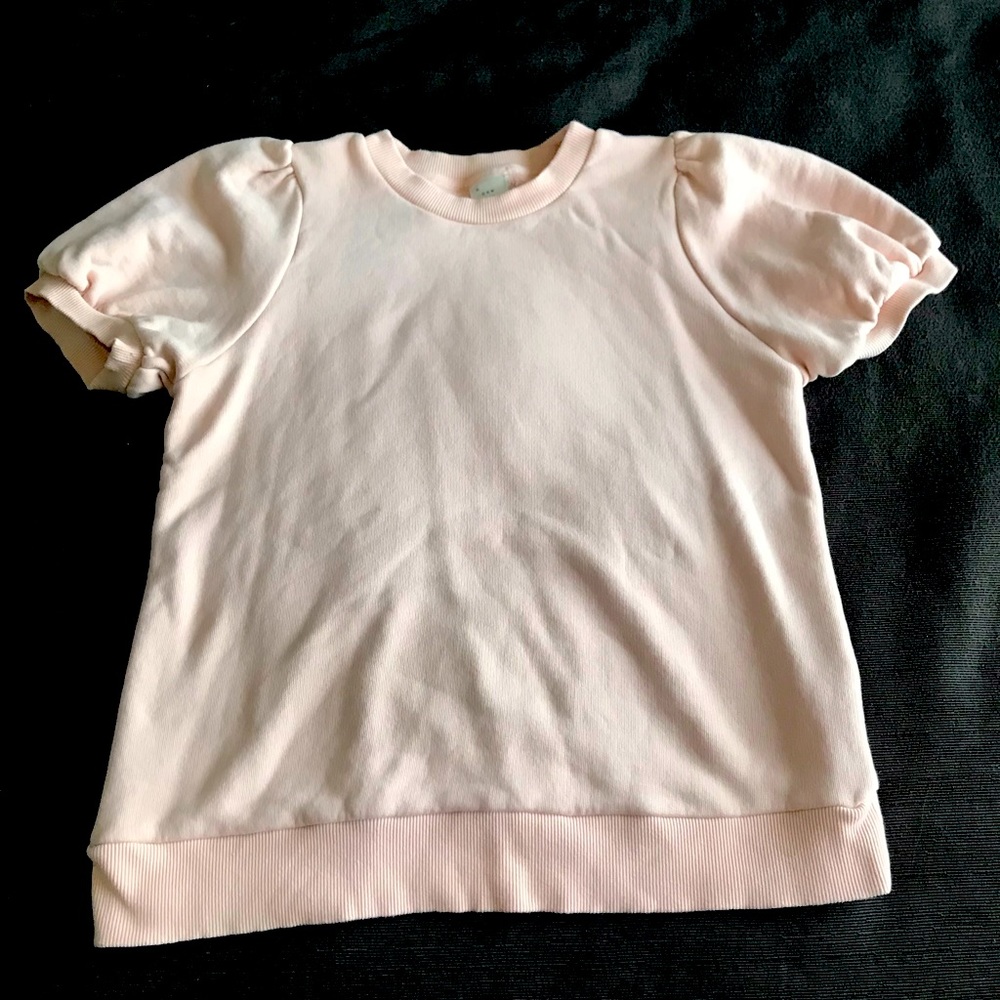 a new day Pale Pink Puff Sleeve Sweatshirt Top